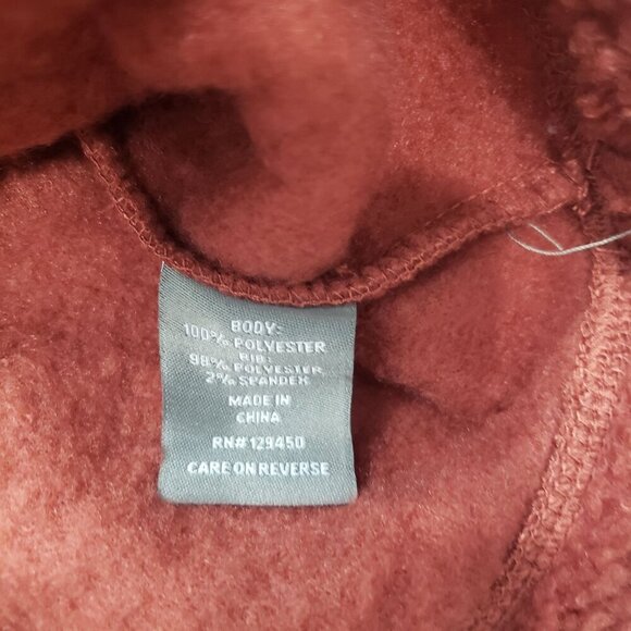 Berkley Jensen Sherpa Quarter Zip Wide Ribbed Collar Rust Cozy Womens XL NWT - Picture 7 of 12